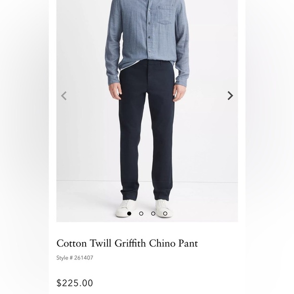 VINCE Griffith Slim Fit Chino Pant Navy Blue Sz 34 - Picture 1 of 9
